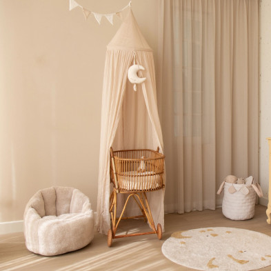 LITTLE DUTCH. Κουνουπιέρα κρεβατιού από μουσελίνα Pure Soft Beige 250x50