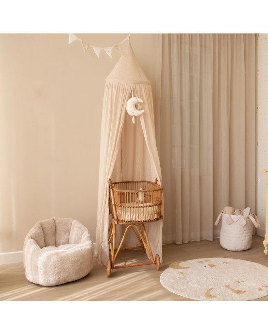 LITTLE DUTCH. Κουνουπιέρα κρεβατιού από μουσελίνα Pure Soft Beige 250x50