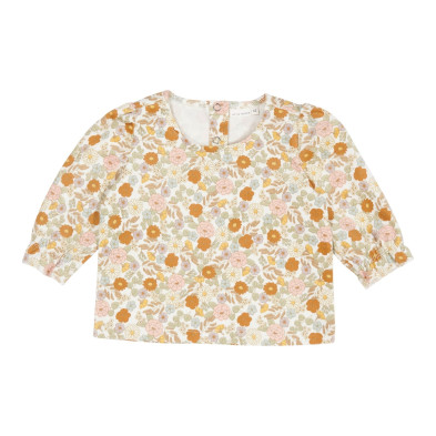 LITTLE DUTCH. Μπλουζάκι κοτλέ με λάστιχο στο μανίκι Vintage Little Flowers - Νο80