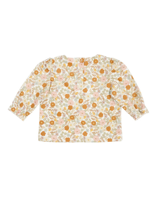 LITTLE DUTCH. Μπλουζάκι κοτλέ με λάστιχο στο μανίκι  Vintage Little Flowers - Νο86