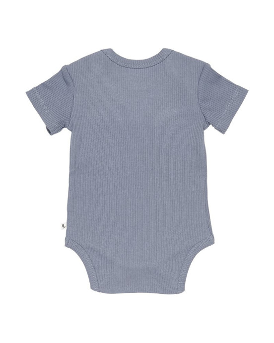 LITTLE DUTCH. Φορμάκι κοντομάνικο Rib Blue - No 86/92