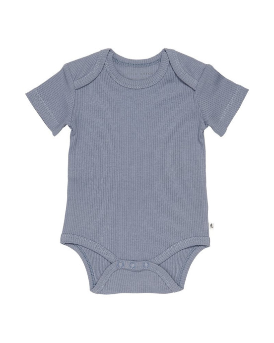 LITTLE DUTCH. Φορμάκι κοντομάνικο Rib Blue - No 86/92