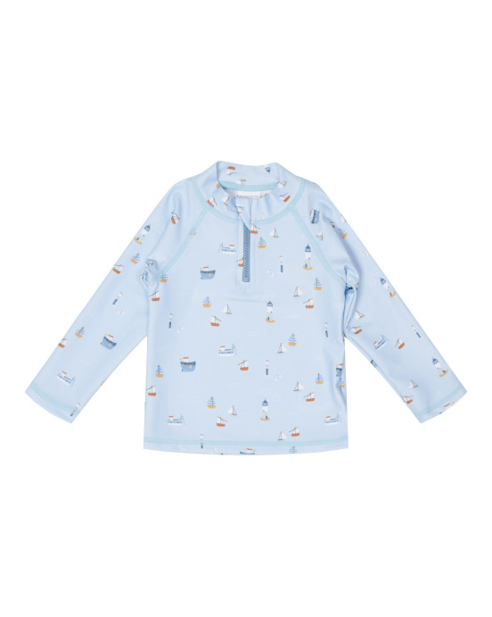 LITTLE DUTCH. Μπλουζάκι μακρυμάνικο με προστασία UV Sailors Bay Blue - 74/80