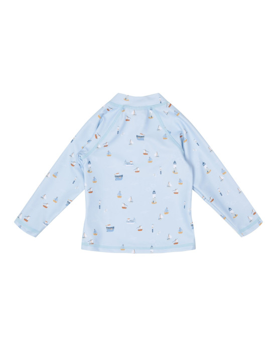 LITTLE DUTCH. Μπλουζάκι μακρυμάνικο με προστασία UV Sailors Bay Blue - 74/80