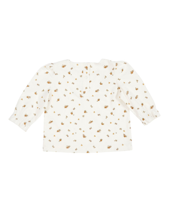 LITTLE DUTCH. Μπλουζάκι κοτλέ με λάστιχο στο μανίκι Vintage Little Flowers Blossom - Νο50/56