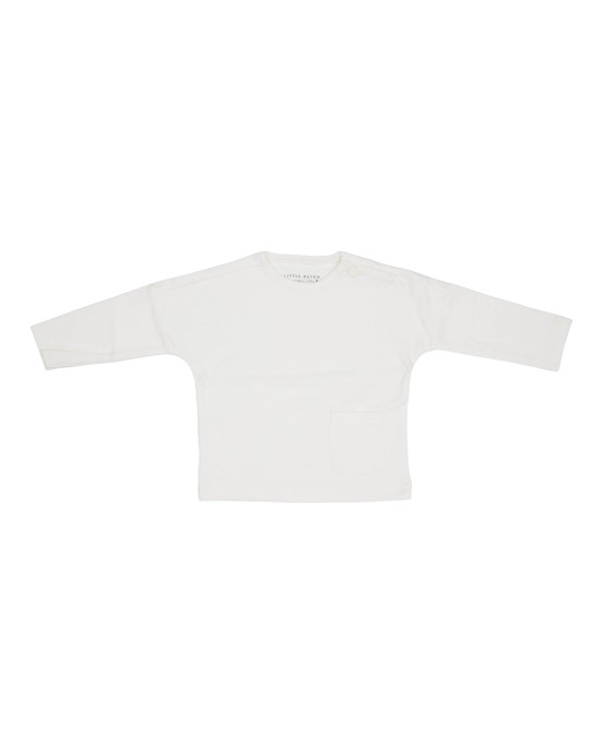 LITTLE DUTCH. Μπλουζάκι μακρυμάνικο με τσέπη Soft White - Νο 68