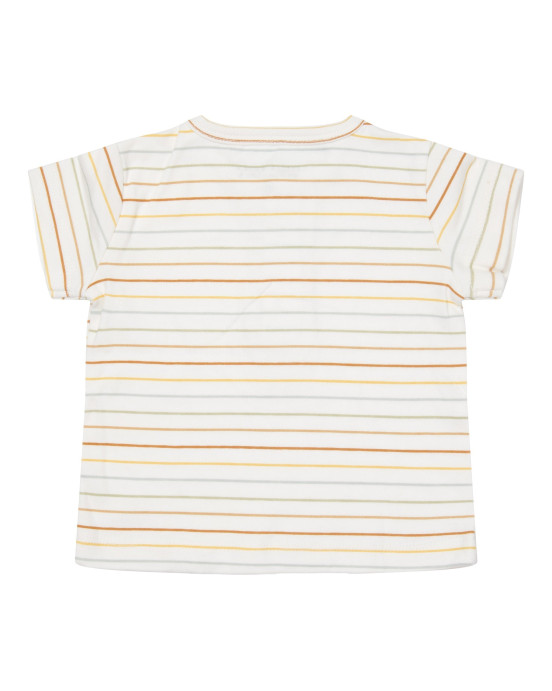 LITTLE DUTCH. Μπλουζάκι κοντομάνικο με κουμπάκια Vintage Sunny Stripes - 68