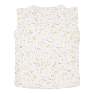 LITTLE DUTCH. Μπλουζάκι κοντομάνικο με βολάν Flowers & Butterflies - 74