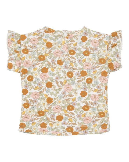 LITTLE DUTCH. Μπλουζάκι κοντομάνικο με βολάν Vintage Little Flowers - 80