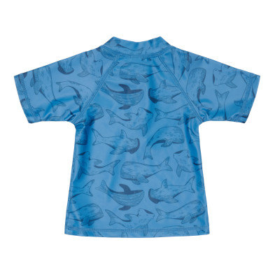 LITTLE DUTCH. Μπλουζάκι κοντομάνικο με προστασία UV Sea Life Blue - Νο. 62/68