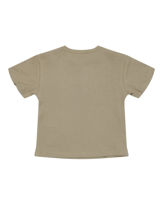 LITTLE DUTCH. Μπλουζάκι κοντομάνικο με κουμπάκια Olive - 62