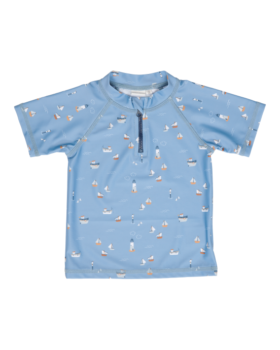 LITTLE DUTCH. Μπλουζάκι κοντομάνικο με προστασία UV Sailors Bay Dark Blue - Νο 62/68