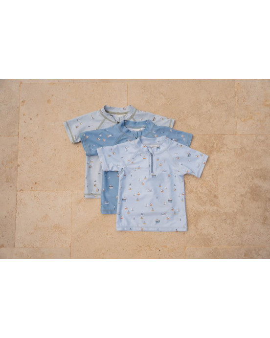 LITTLE DUTCH. Μπλουζάκι κοντομάνικο με προστασία UV Sailors Bay Dark Blue - Νο 74/80