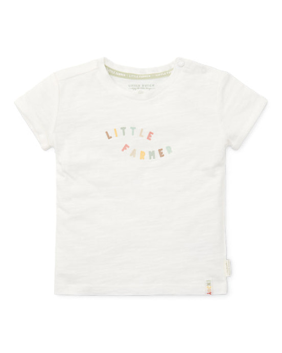 LITTLE DUTCH. Μπλουζάκι κοντομάνικο Off White Little Farmer - Νο 80