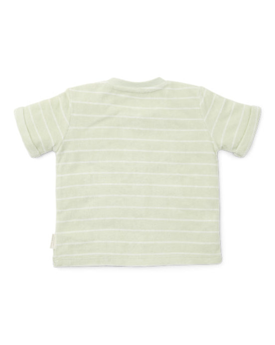 LITTLE DUTCH. Μπλουζάκι κοντομάνικο πετσετέ Farm Green Stripes - Νο 92