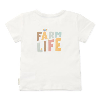 LITTLE DUTCH. Μπλουζάκι κοντομάνικο με τσέπη Off White Farm Life - Νο 104