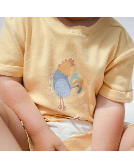 LITTLE DUTCH. Μπλουζάκι κοντομάνικο Sunny Yellow - No 104