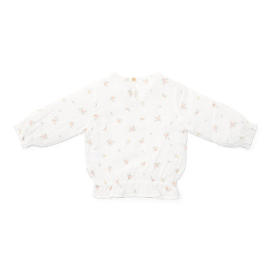 LITTLE DUTCH. Μπλουζάκι μακρυμάνικο από μουσελίνα White Meadows - Νο 98