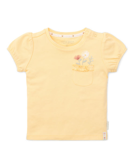 LITTLE DUTCH. Μπλουζάκι κοντομάνικο με σούρα στο μανίκι Honey Yellow - Νο 98