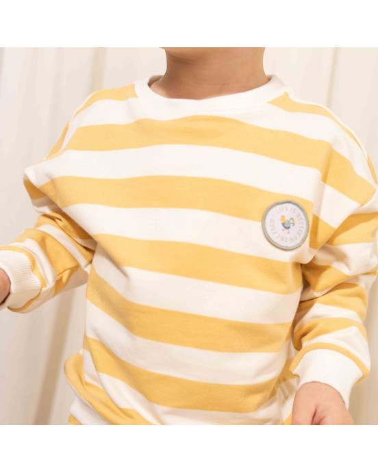 LITTLE DUTCH. Φούτερ Sunny Yellow Stripes - Νο 74