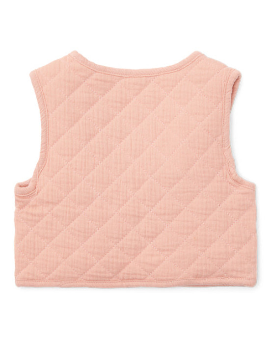 LITTLE DUTCH. Γιλέκο διπλής όψης από μουσελίνα Flower Pink / White Meadows - Νο 98/104