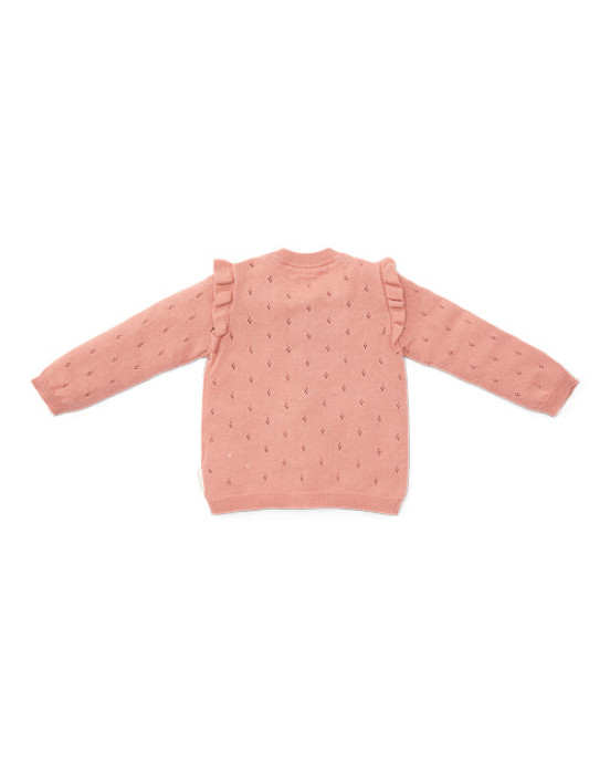 LITTLE DUTCH. Ζακέτα πλεκτή με βολάν Rose Pink - Νο 74