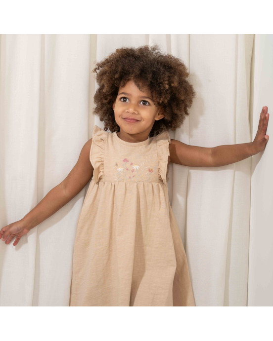 LITTLE DUTCH. Φορεματάκι αμάνικο με βολάν Beige - Νο 86