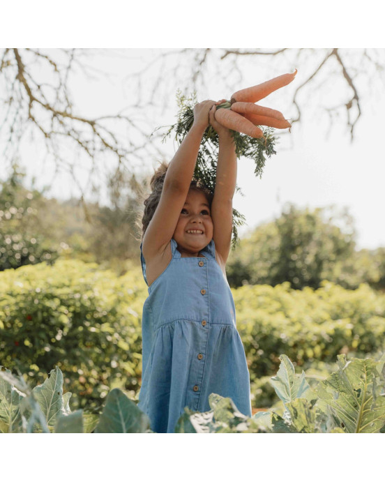 LITTLE DUTCH. Φορεματάκι αμάνικο με κουμπάκια Denim - Νο 80