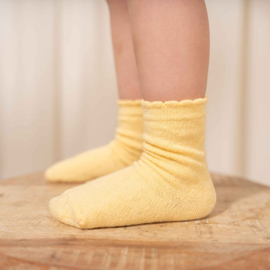 LITTLE DUTCH. Σετ 3 ζευγάρια κάλτσες Flower Pink / White Meadows / Honey Yellow - No 17/19