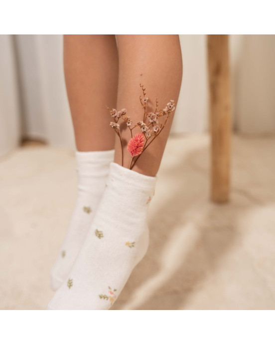 LITTLE DUTCH. Σετ 3 ζευγάρια κάλτσες Flower Pink / White Meadows / Honey Yellow - No 23/26