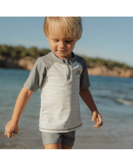 LITTLE DUTCH. Μπλουζάκι κοντομάνικο με προστασία UV Fresh Greens - No 74/80