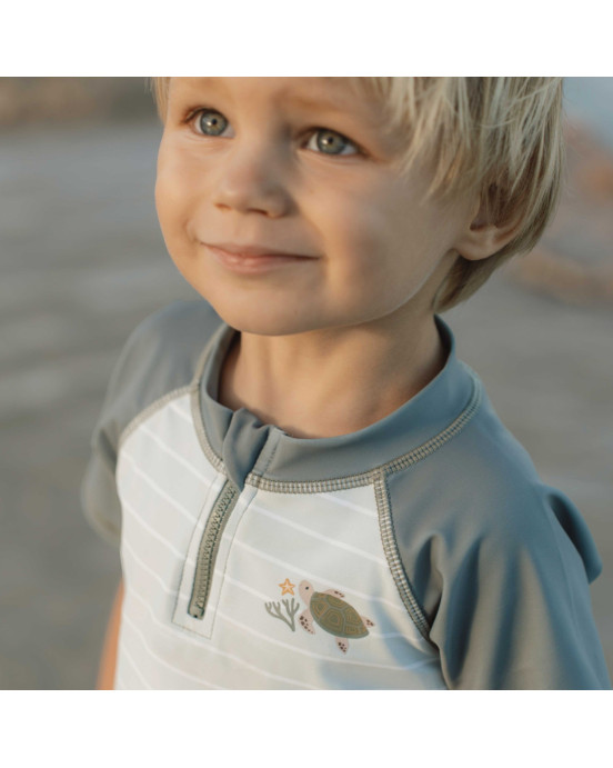 LITTLE DUTCH. Μπλουζάκι κοντομάνικο με προστασία UV Fresh Greens - No 74/80