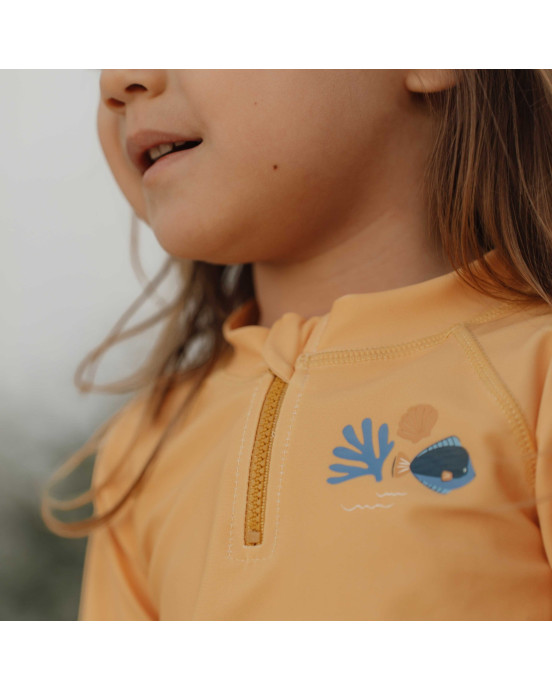 LITTLE DUTCH. Μπλουζάκι κοντομάνικο με προστασία UV Honey Yellow - No 74/80