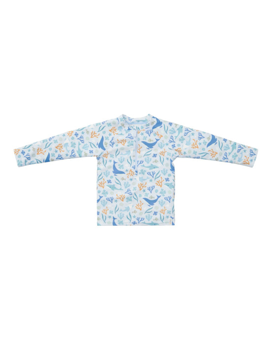 LITTLE DUTCH. Μπλουζάκι μακρυμάνικο με προστασία UV Ocean Dreams Blue - No 74/80