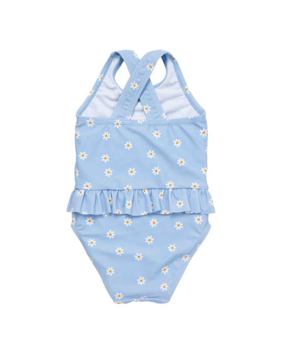 LITTLE DUTCH. Oλόσωμο μαγιό με βολάν για κορίτσια Daisies Blue New - No 62/68