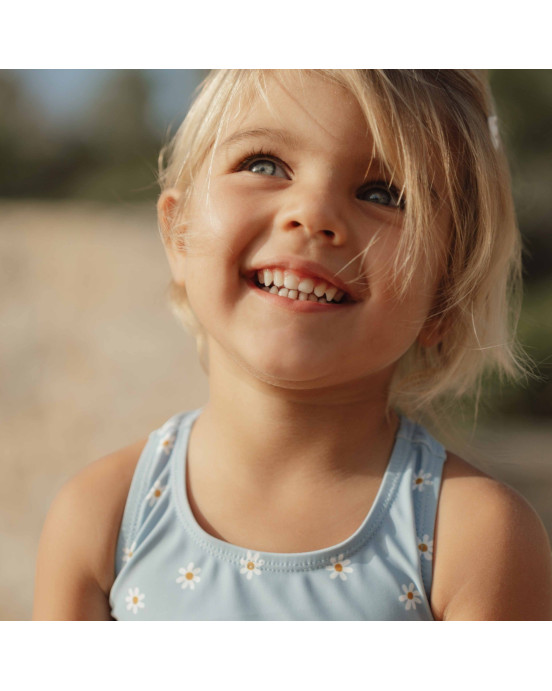 LITTLE DUTCH. Oλόσωμο μαγιό με βολάν για κορίτσια Daisies Blue New - No 74/80