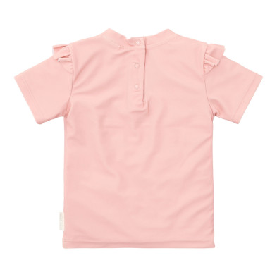 LITTLE DUTCH. Μπλουζάκι κοντομάνικο με βολάν με προστασία UV Seahorse Pink - No 62/68