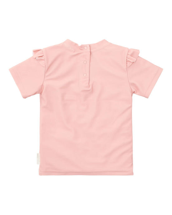 LITTLE DUTCH. Μπλουζάκι κοντομάνικο με βολάν με προστασία UV Seahorse Pink - No 62/68