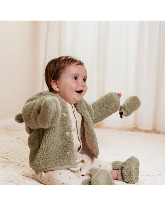 LITTLE DUTCH. Ζακέτα teddy Soft Green - No 62
