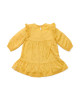 LITTLE DUTCH. Φορεματάκι μακρυμάνικο με βολάν Warm Yellow Blooming Flower - No 92