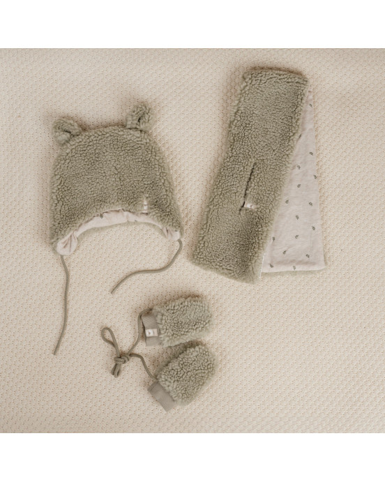 LITTLE DUTCH. Γαντάκια teddy Soft Green new - No 1 (0-3 μηνών)