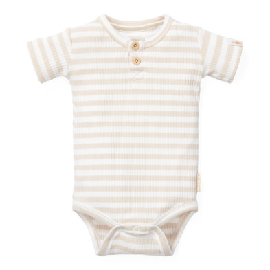 LITTLE DUTCH. Φορμάκι κοντομάνικο Stripe Sand/White - Νο 50