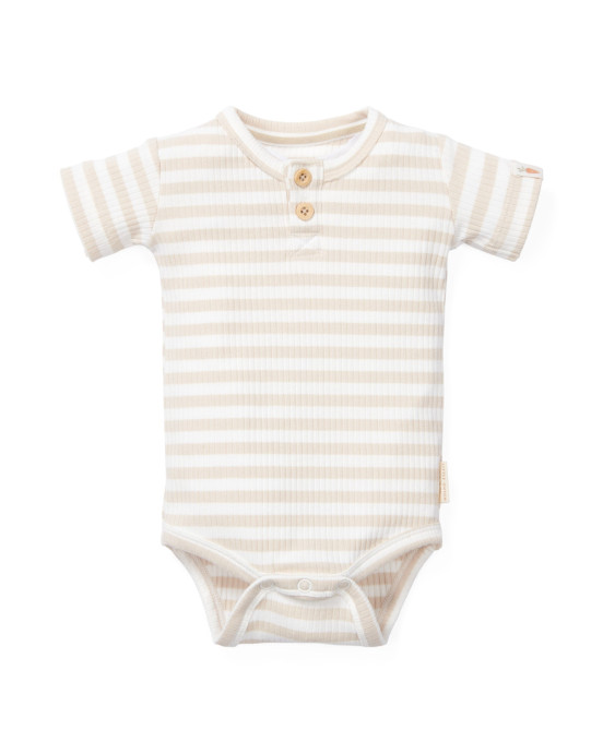 LITTLE DUTCH. Φορμάκι κοντομάνικο Stripe Sand/White - Νο 62