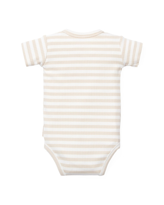 LITTLE DUTCH. Φορμάκι κοντομάνικο Stripe Sand/White - Νο 62