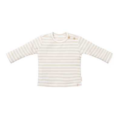 LITTLE DUTCH. Μπλουζάκι μακρυμάνικο Stripe Sand/White - Νο 62