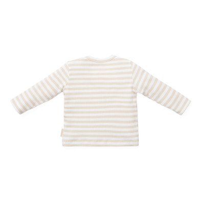 LITTLE DUTCH. Μπλουζάκι μακρυμάνικο Stripe Sand/White - Νο 50