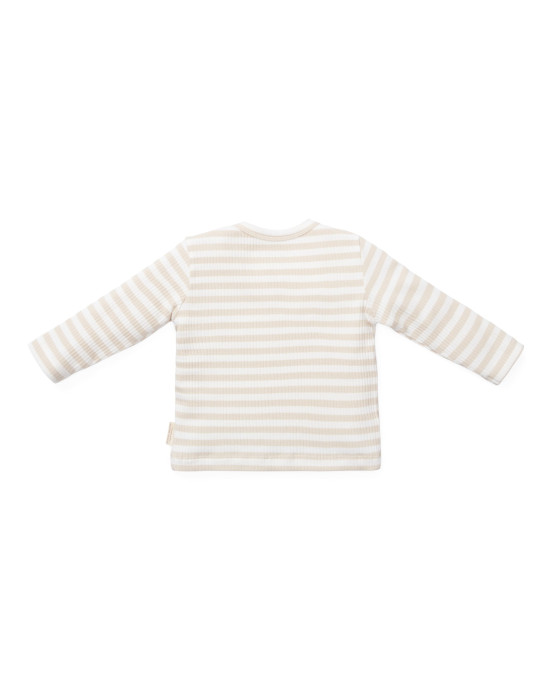 LITTLE DUTCH. Μπλουζάκι μακρυμάνικο Stripe Sand/White - Νο 50