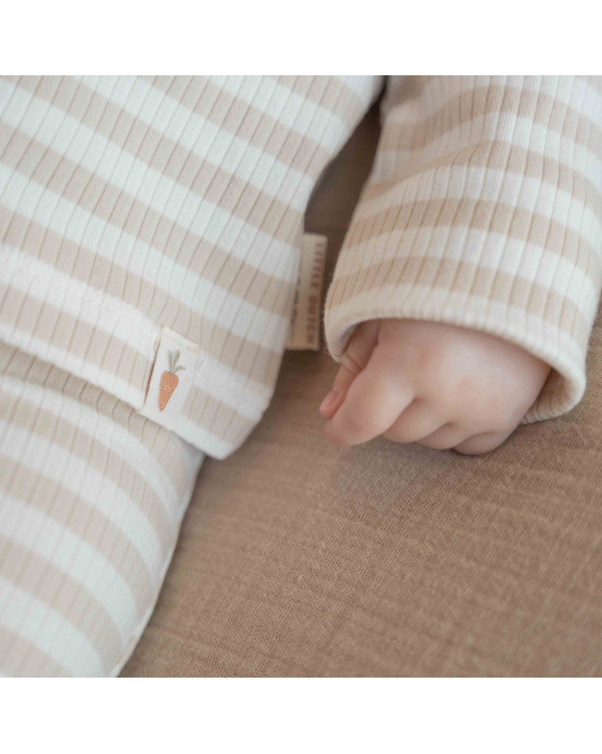 LITTLE DUTCH. Μπλουζάκι μακρυμάνικο Stripe Sand/White - Νο 50
