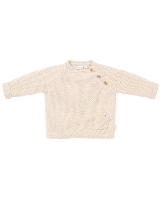 LITTLE DUTCH. Πλεκτό πουλόβερ με κουμπάκια Sand - No 62