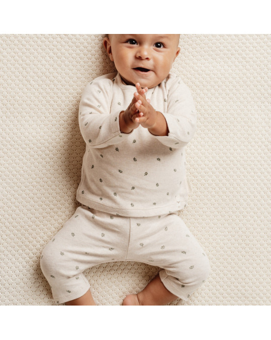 LITTLE DUTCH. Μπλουζάκι μακρυμάνικο Green Leaves - No 44